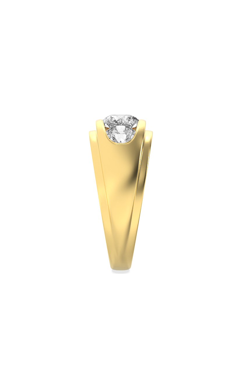 3Cttw Round Shaped Lab Grown Diamond (G/VS) Mens Ring in 14K Gold