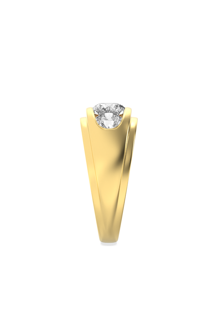 3Cttw Round Shaped Lab Grown Diamond (G/VS) Mens Ring in 14K Gold