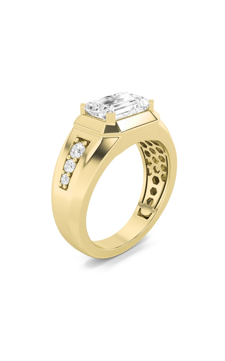 3.25Cttw Emerald Shaped Lab Grown Diamond (F/VS) Ring in 14K Gold