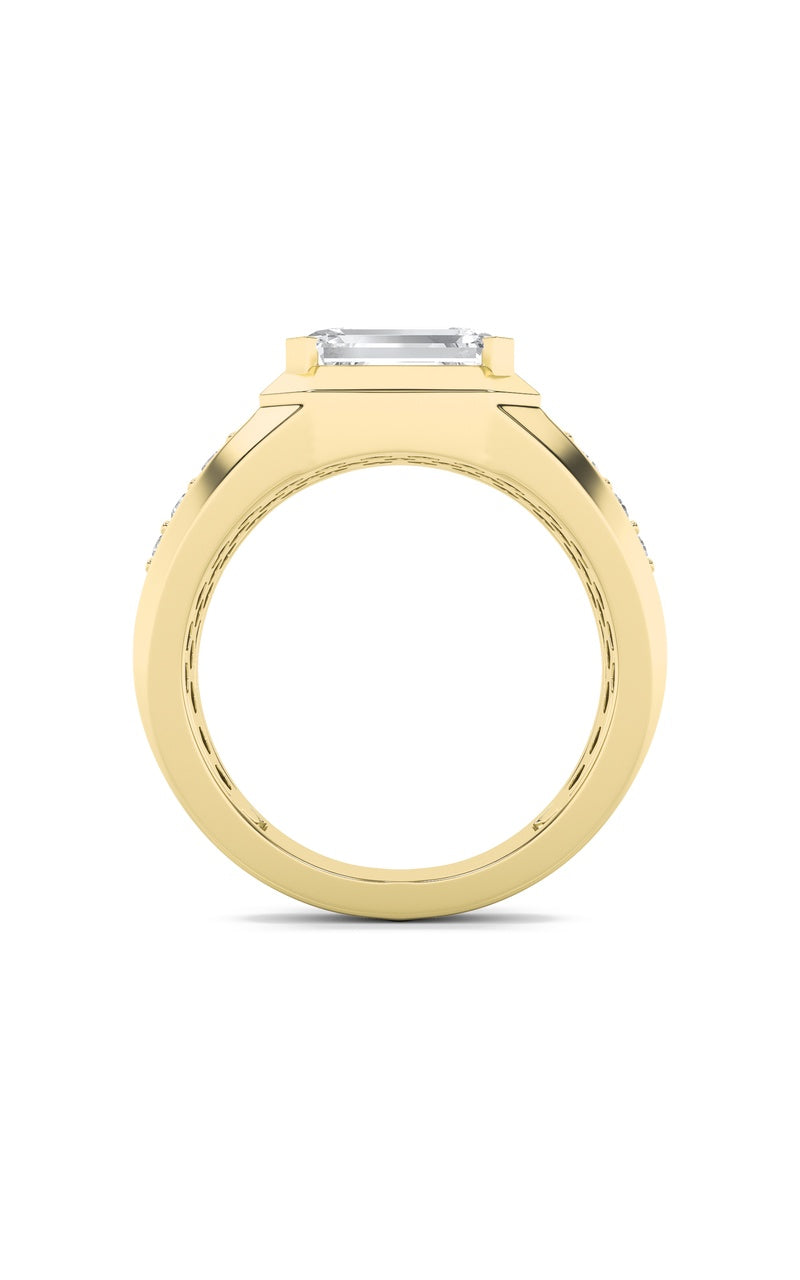 3.25Cttw Emerald Shaped Lab Grown Diamond (F/VS) Ring in 14K Gold