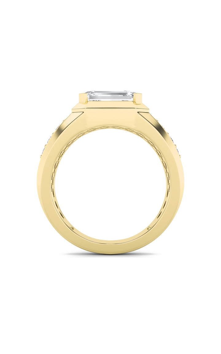 3.25Cttw Emerald Shaped Lab Grown Diamond (F/VS) Ring in 14K Gold
