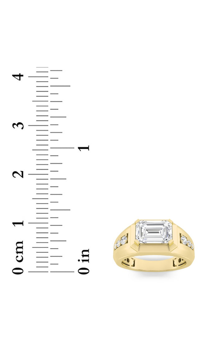 3.25Cttw Emerald Shaped Lab Grown Diamond (F/VS) Ring in 14K Gold