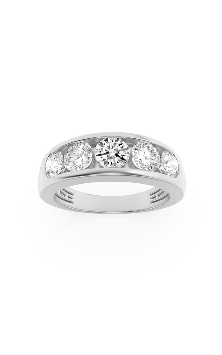 2Cttw Round Shaped Lab Grown Diamond (F/VS) Mens Ring in 14K Gold
