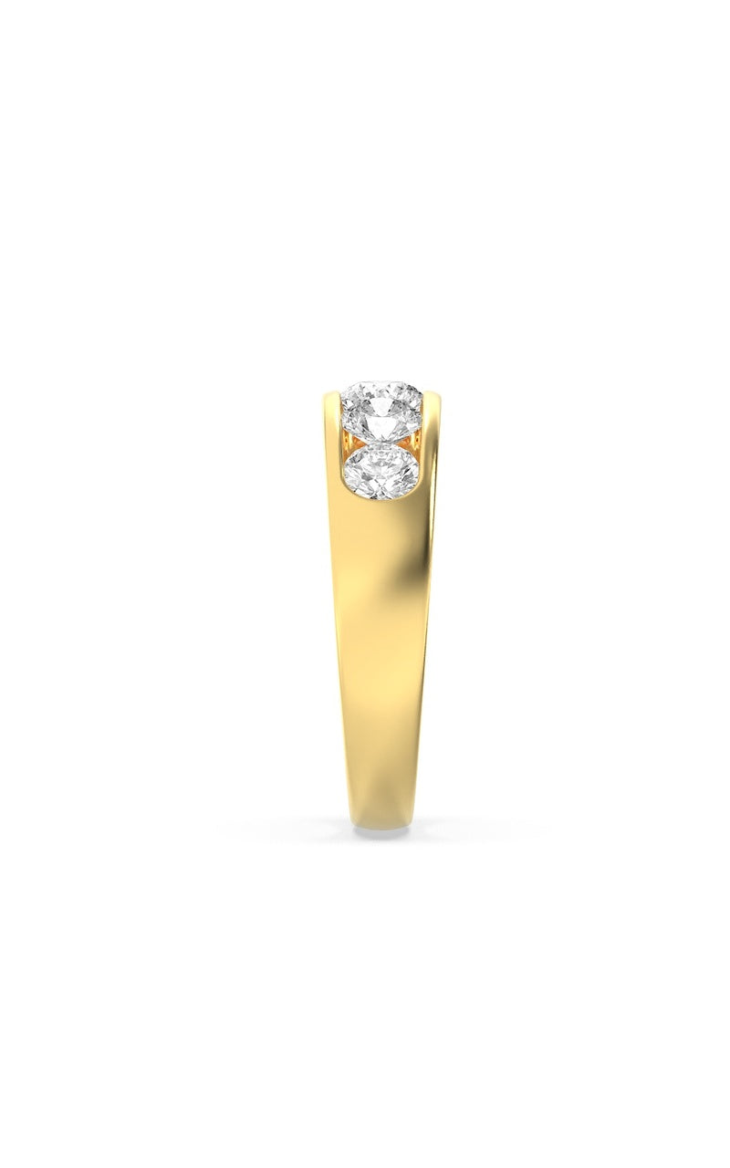 2Cttw Round Shaped Lab Grown Diamond (F/VS) Mens Ring in 14K Gold