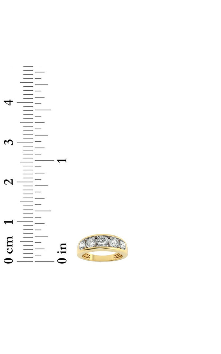 2Cttw Round Shaped Lab Grown Diamond (F/VS) Mens Ring in 14K Gold