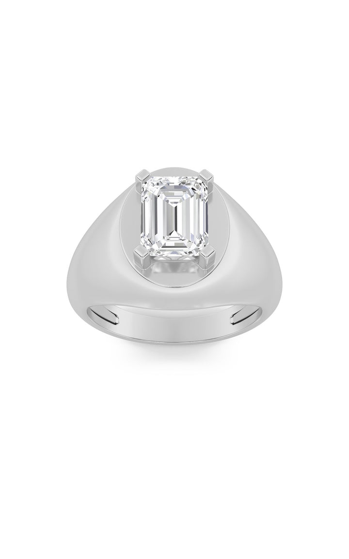 3Cttw Emerald Shaped Lab Grown Diamond (F/VS) Men&