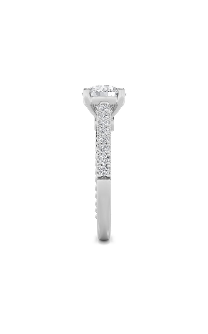 2Cttw Round Shaped Lab Grown Diamond (F/VS) Two Tone Accented Rope Design Engagement Ring in 14K Gold