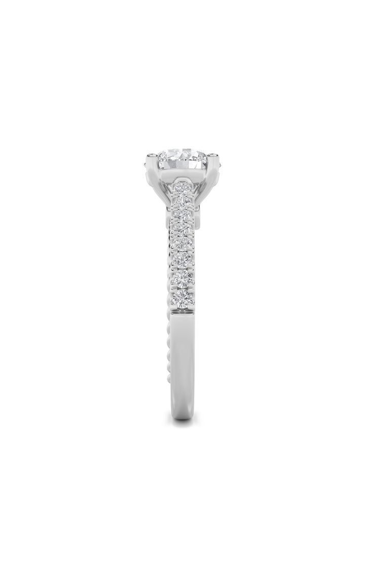 2Cttw Round Shaped Lab Grown Diamond (F/VS) Two Tone Accented Rope Design Engagement Ring in 14K Gold