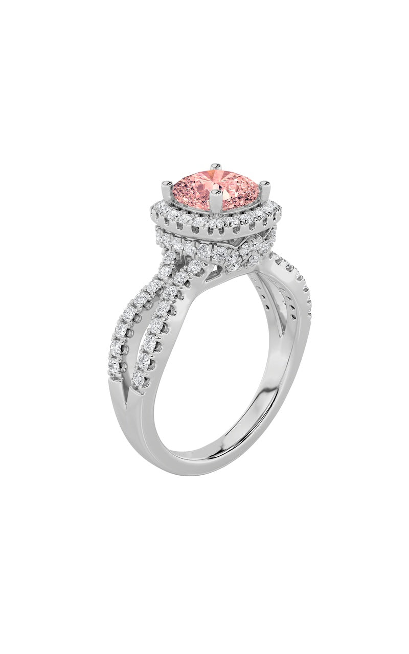 2CTW Elongated Cushion Shaped Lab Grown Diamond (F/VS) Ring in 14K Gold