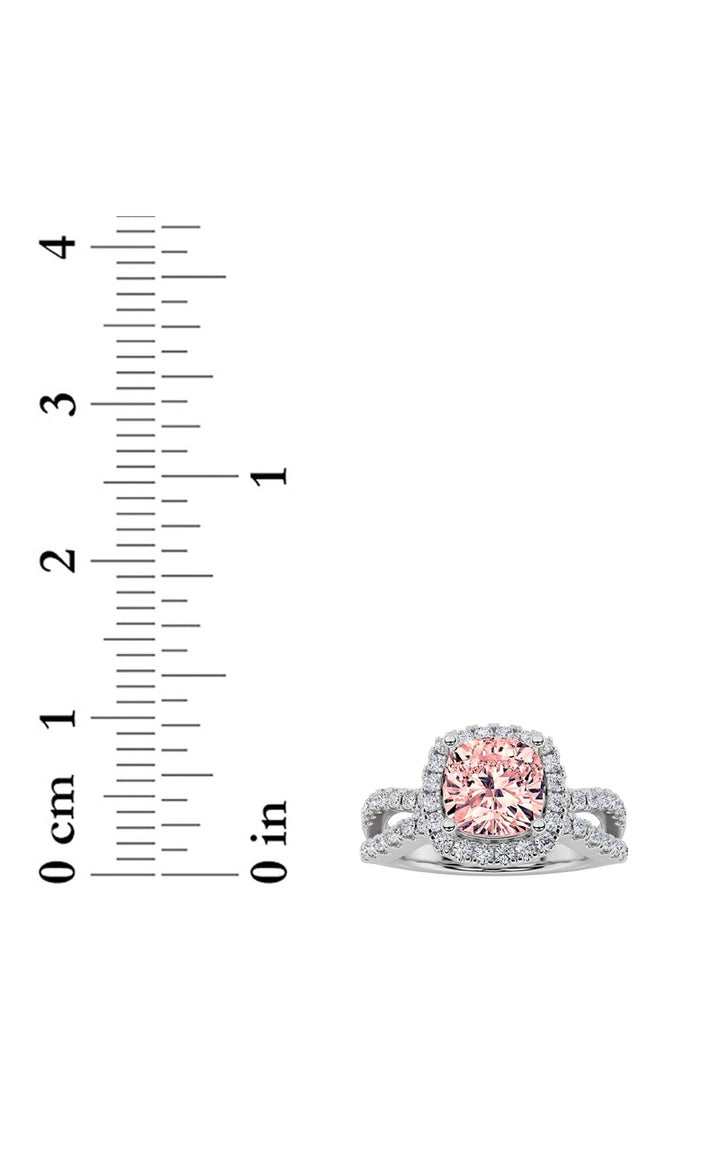 2CTW Elongated Cushion Shaped Lab Grown Diamond (F/VS) Ring in 14K Gold