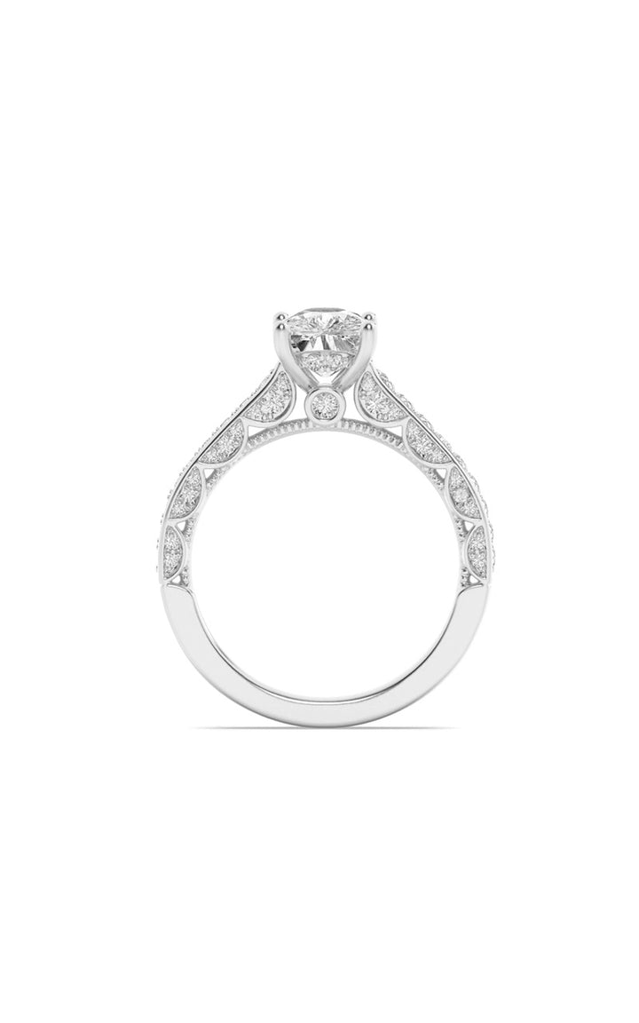 2.5Cttw Elongated Cushion Shaped Lab Grown Diamond (G/VS) Accented Engagement Ring in 14K Gold
