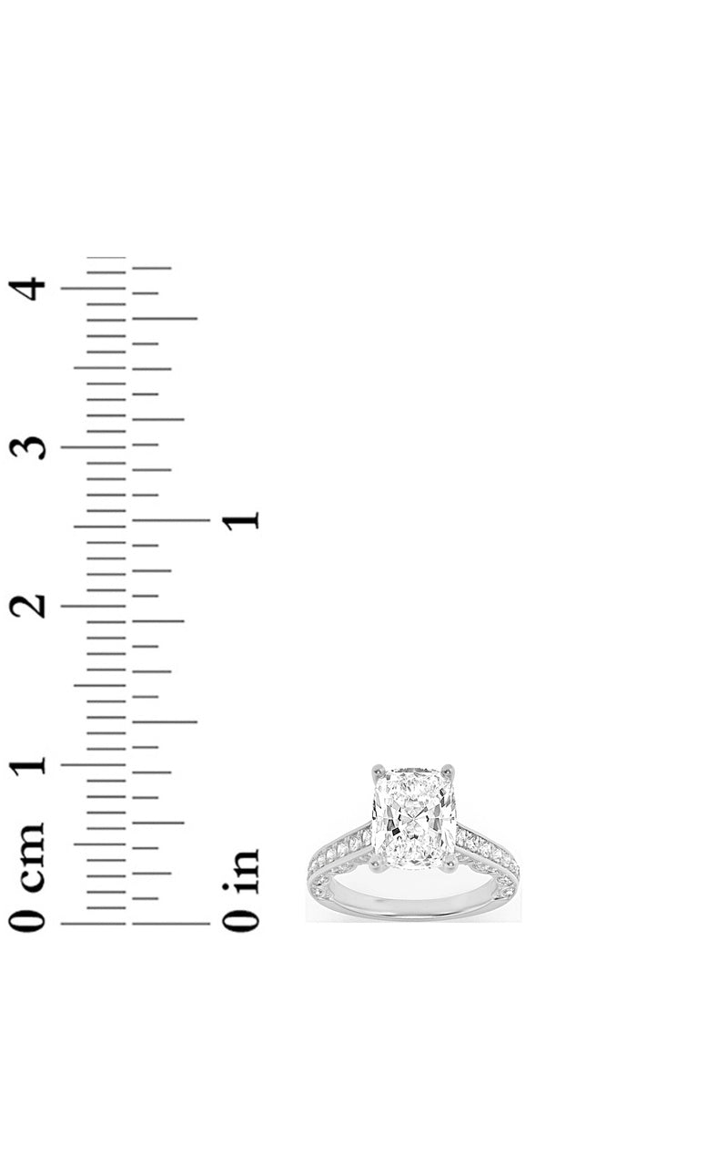 2.5Cttw Elongated Cushion Shaped Lab Grown Diamond (G/VS) Accented Engagement Ring in 14K Gold