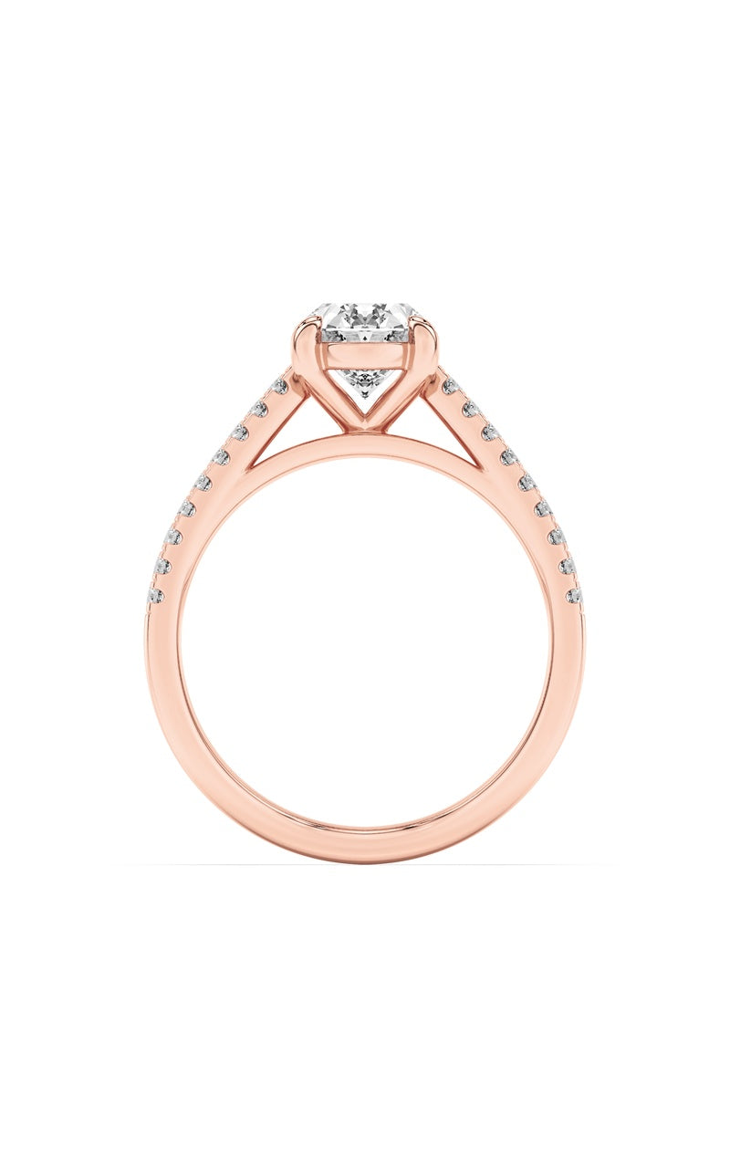 2Cttw Oval Shaped Lab Grown Diamond (F/VS) Cross Shank Accented Engagement Ring in 14K Gold