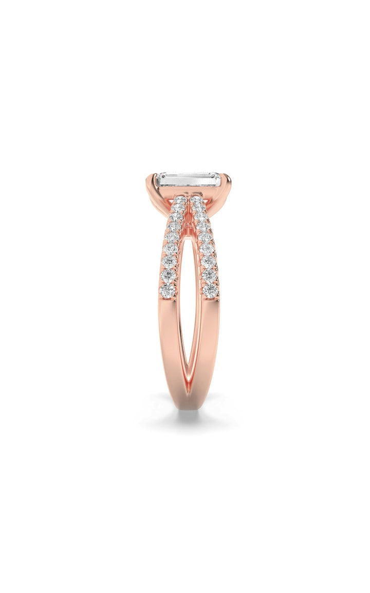 2CTW Radiant Shaped Lab Grown Diamond (F/VS) Engagement Ring in 14K Gold