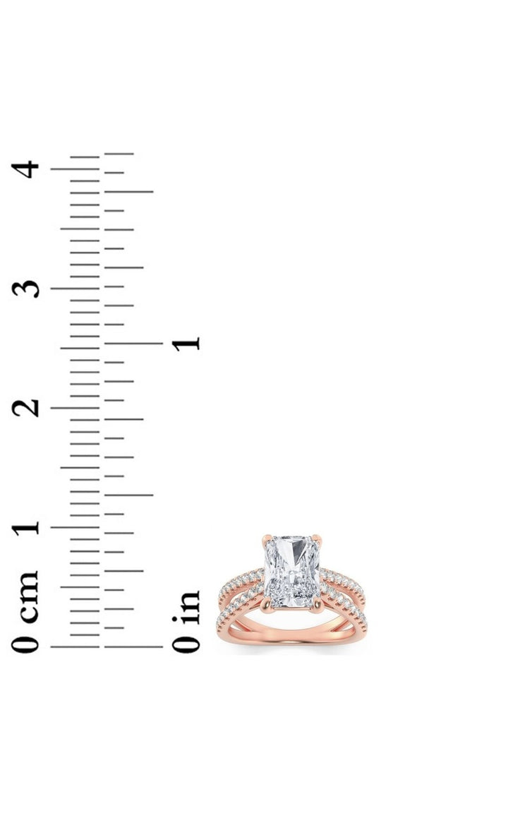 2CTW Radiant Shaped Lab Grown Diamond (F/VS) Engagement Ring in 14K Gold