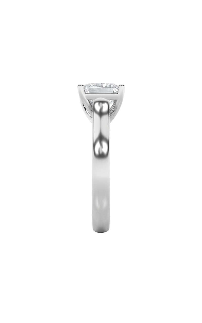 2Cttw Princess Shaped Lab Grown Diamond (F/VS) Plain Cathedral Trellis Shank Solitaire Engagement Ring in 14K Gold