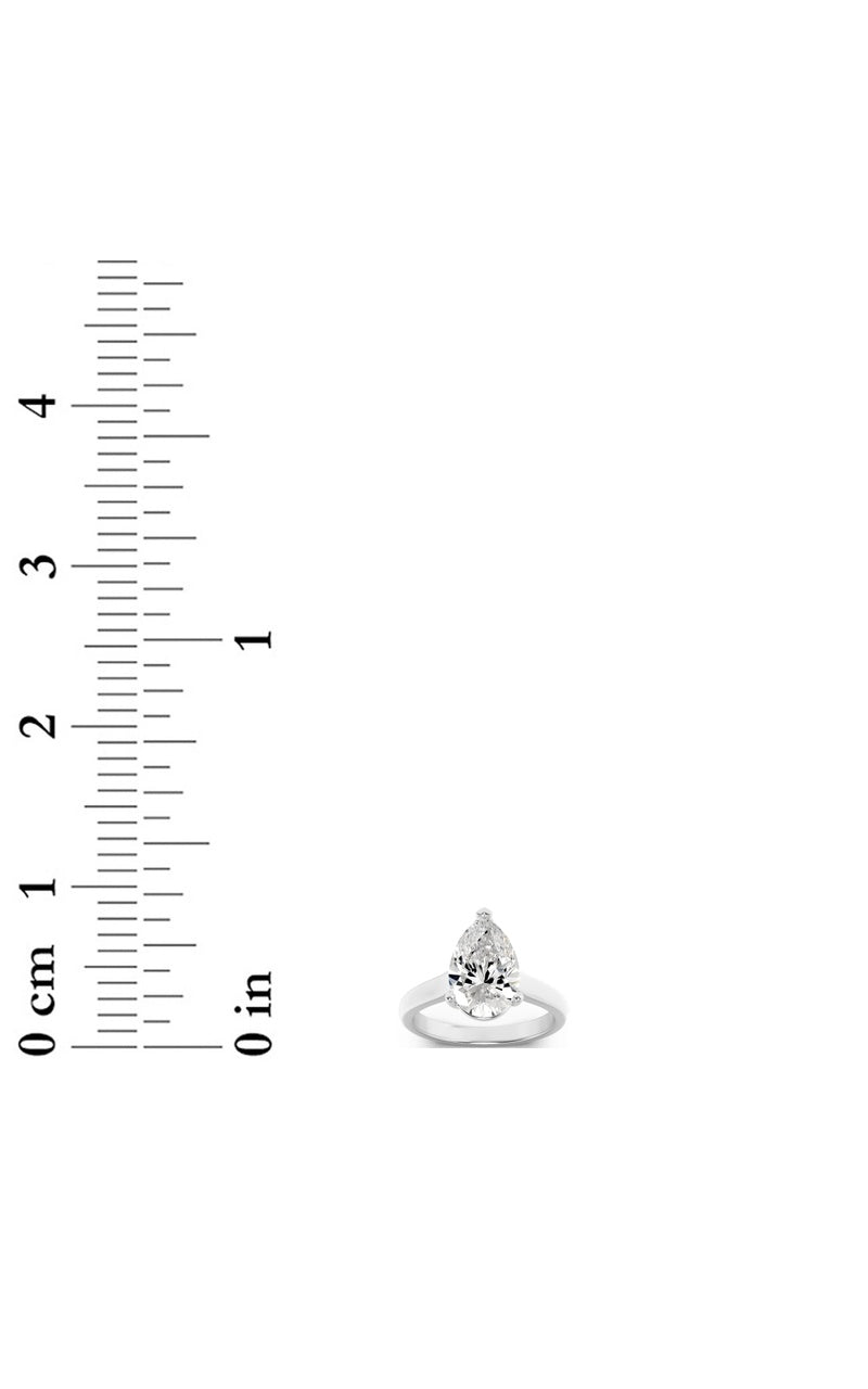 1Cttw Pear Shaped Lab Grown Diamond (F/VS) Plain Cathedral Trellis Shank Solitaire Engagement Ring in 14K Gold