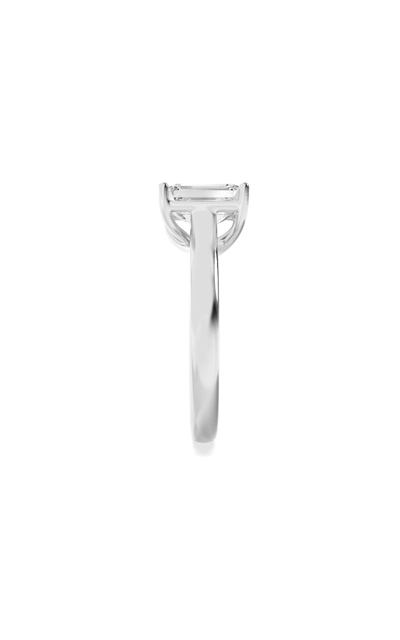 1Cttw Radiant Shaped Lab Grown Diamond (F/VS) Plain Cathedral Trellis Shank Solitaire Engagement Ring in 14K Gold