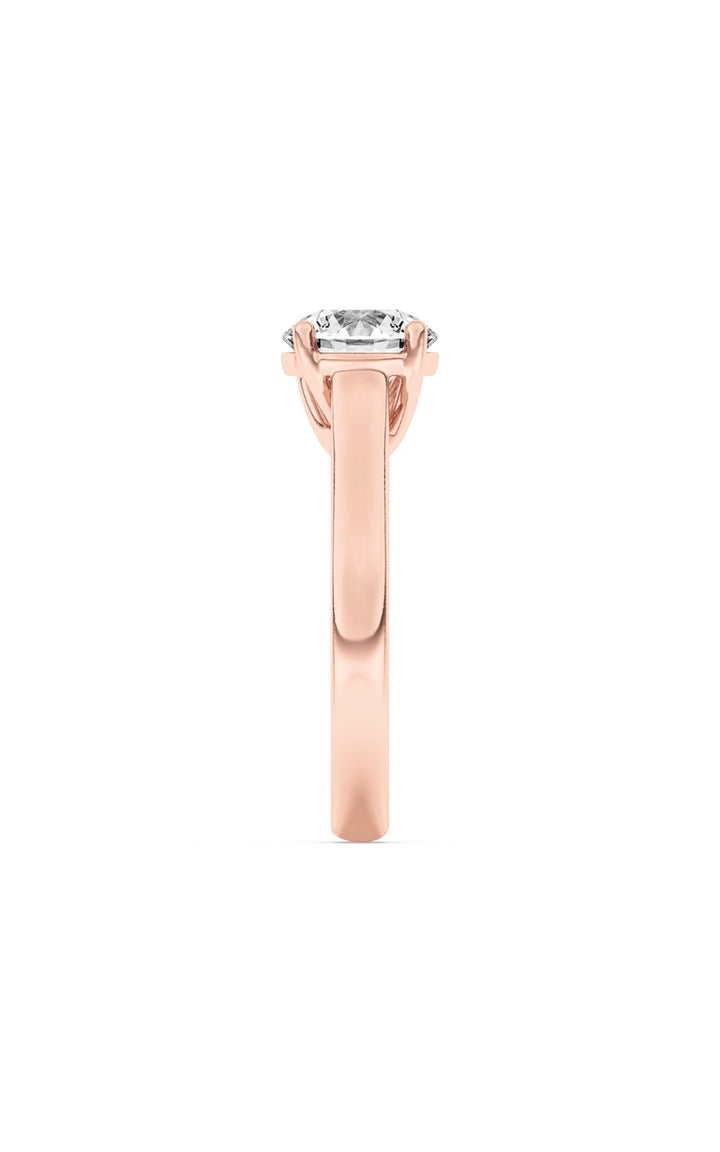1Cttw Round Shaped Lab Grown Diamond (F/VS) PlainCathedral Trellis Shank Solitaire Engagement Ringin 14K Gold