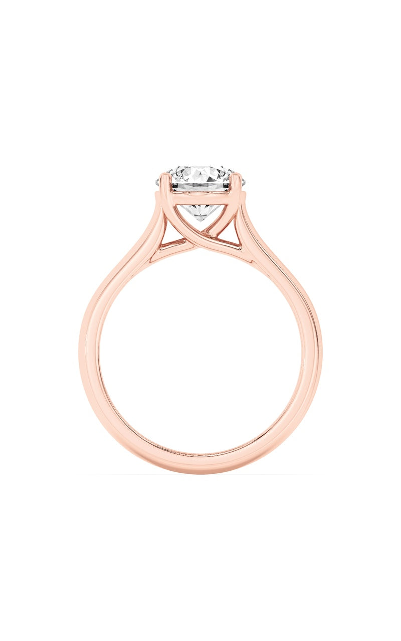 2Cttw Round Shaped Lab Grown Diamond (F/VS) PlainCathedral Trellis Shank Solitaire Engagement Ringin 14K Gold