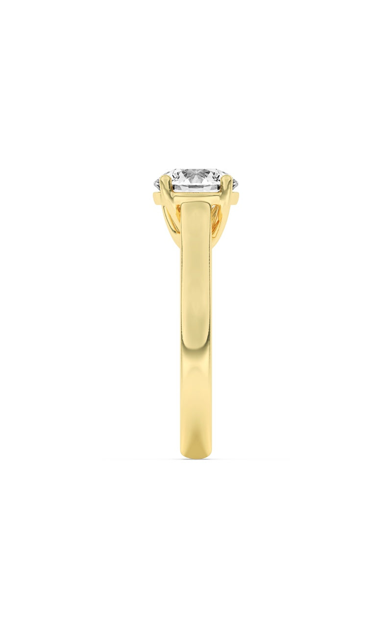 3Cttw Round Shaped Lab Grown Diamond (F/VS) PlainCathedral Trellis Shank Solitaire Engagement Ringin 14K Gold