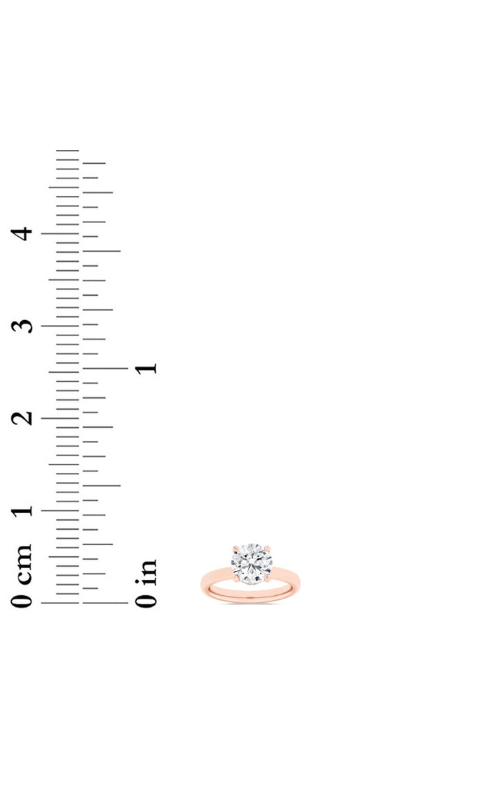 1Cttw Round Shaped Lab Grown Diamond (F/VS) Hidden Halo Plain Shank Engagement Ring in 14K Gold