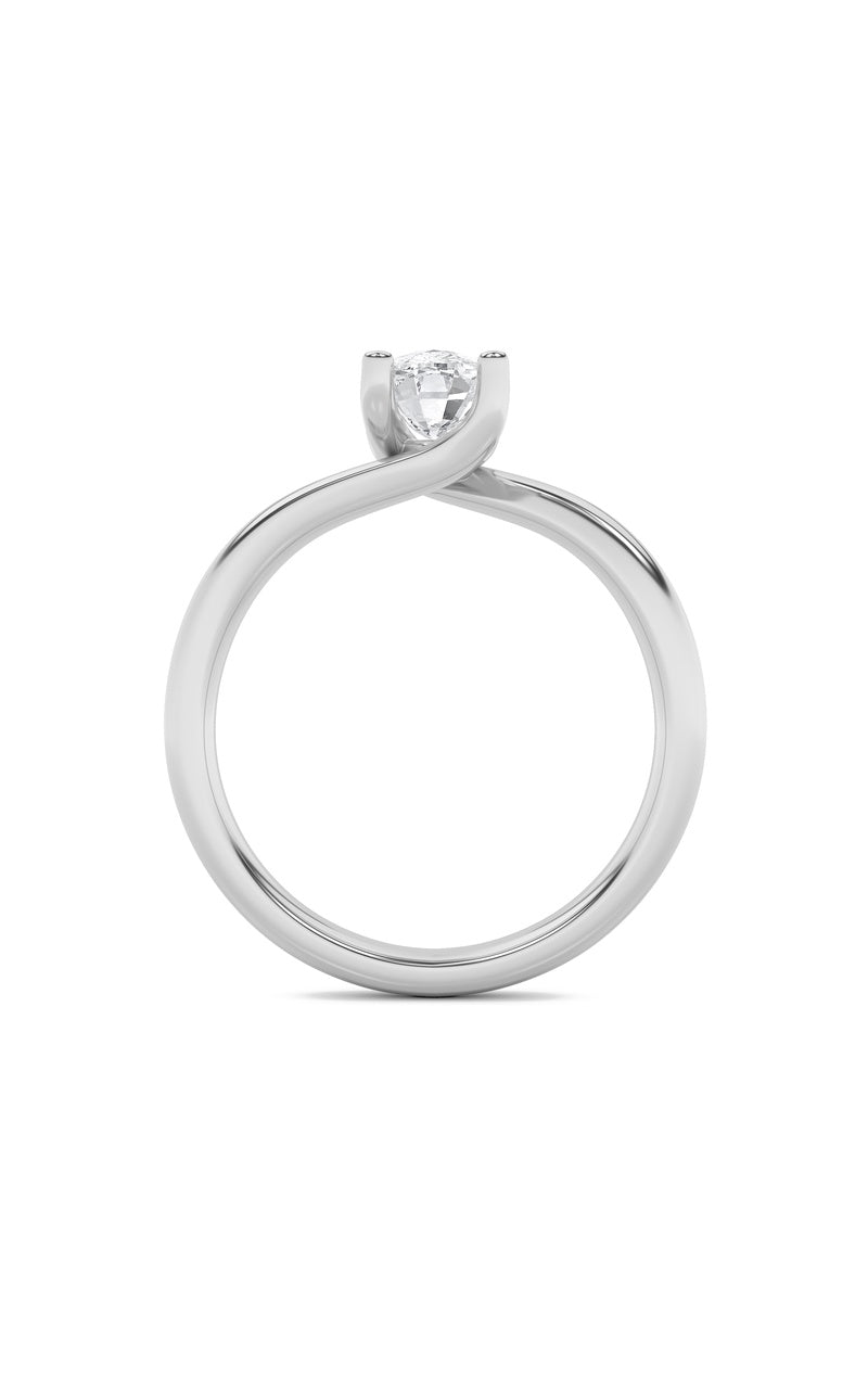 1Cttw Elongated Cushion Shaped Lab Grown Diamond (F/VS) Bypass Shank Engagement Ring in 14K Gold