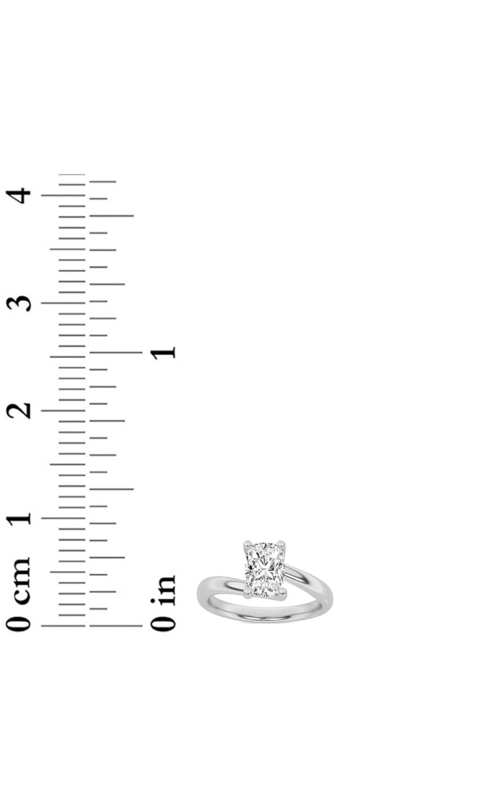 1Cttw Elongated Cushion Shaped Lab Grown Diamond (F/VS) Bypass Shank Engagement Ring in 14K Gold