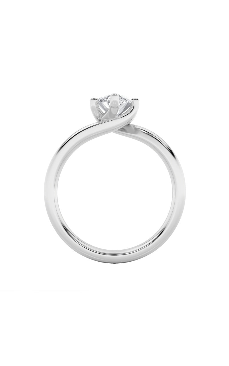 1CTW Marquise Shaped Lab Grown Diamond (F/VS) Bypass Shank Engagement Ring in 14K Gold