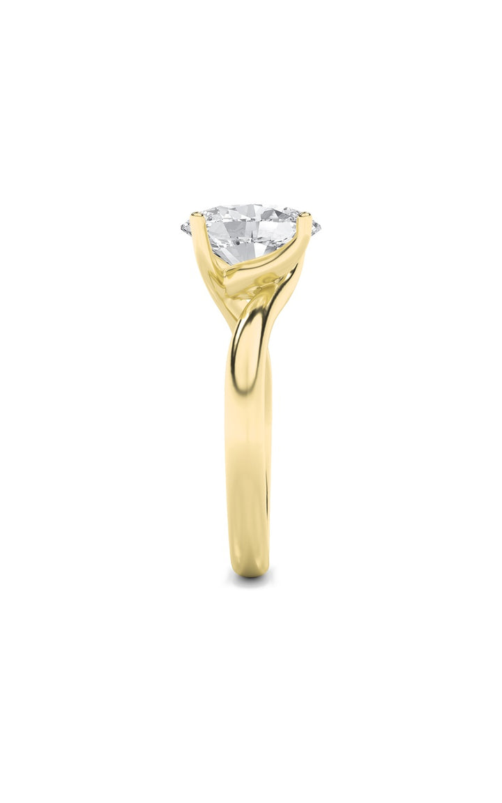 2Cttw Oval Shaped Lab Grown Diamond (F/VS) BypassShank Engagement Ring in 14K Gold