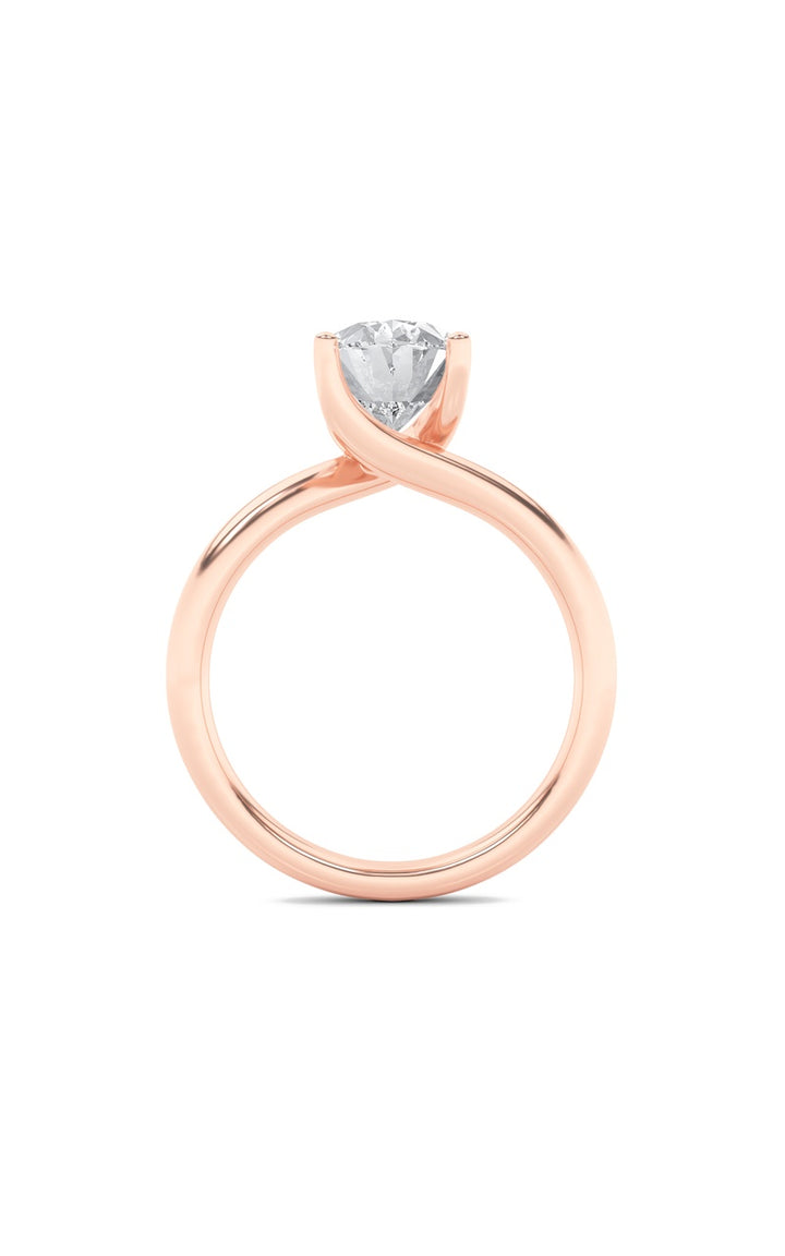 2CTW Oval Shaped Lab Grown Diamond (F/VS) Bypass Shank Engagement Ring in 14K Gold