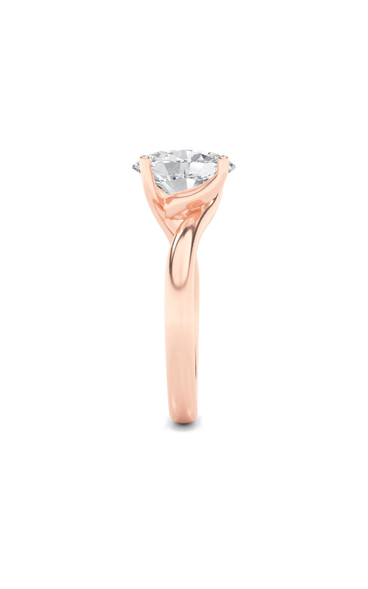 2Cttw Oval Shaped Lab Grown Diamond (F/VS) Bypass Shank Engagement Ring in 14K Gold