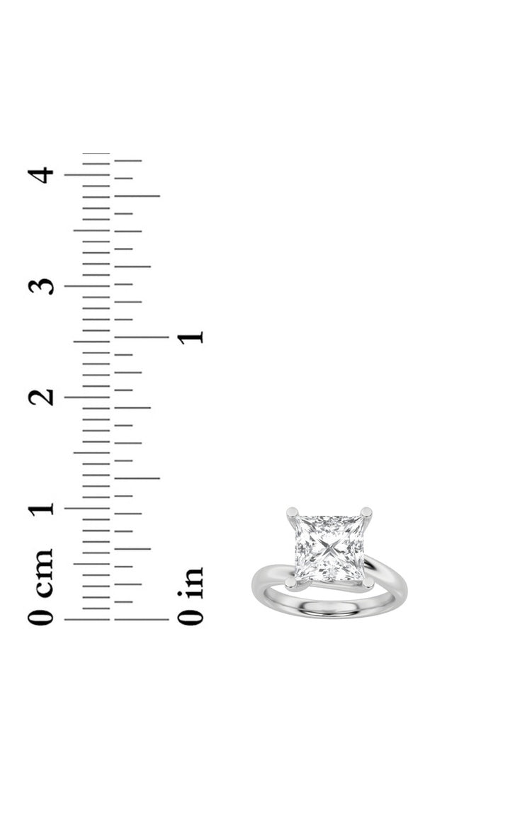 3CTW Princess Shaped Lab Grown Diamond (F/VS) Bypass Shank Engagement Ring in 14K Gold
