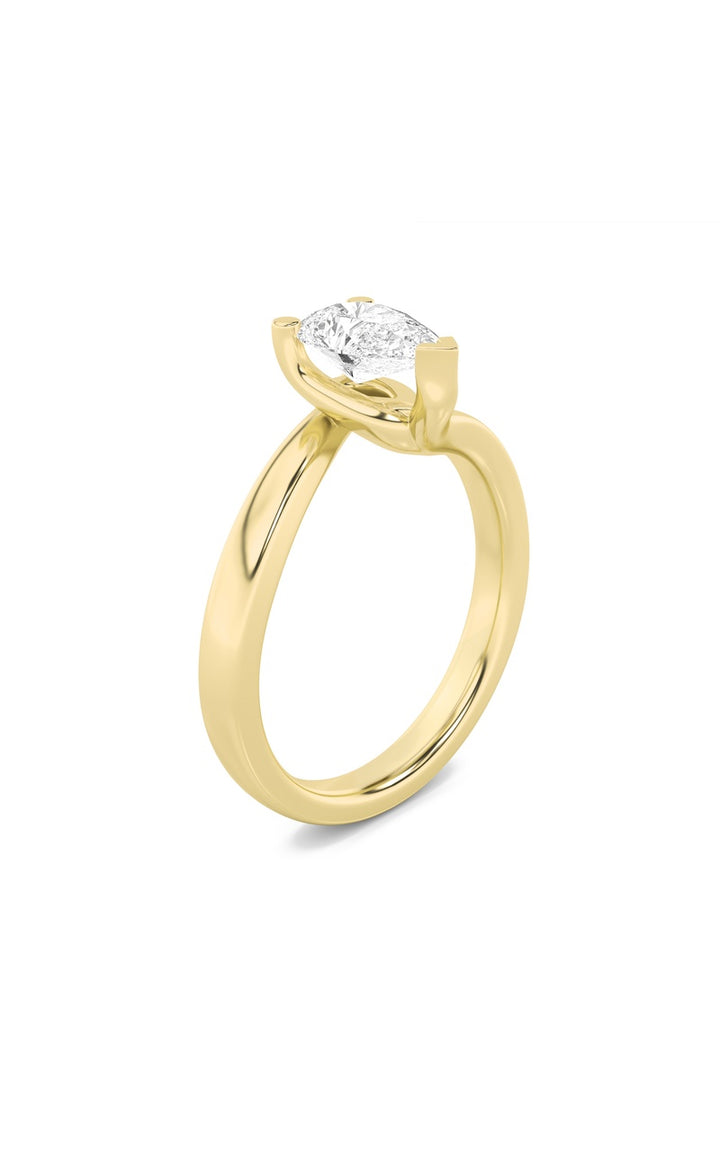 2Cttw Pear Shaped Lab Grown Diamond (F/VS) BypassShank Engagement Ring in 14K Gold