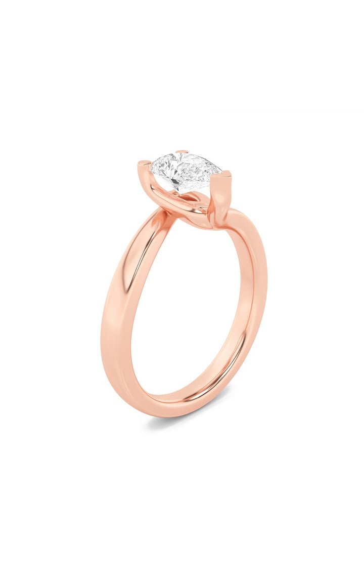 2CTW Pear Shaped Lab Grown Diamond (F/VS) Bypass Shank Engagement Ring in 14K Gold