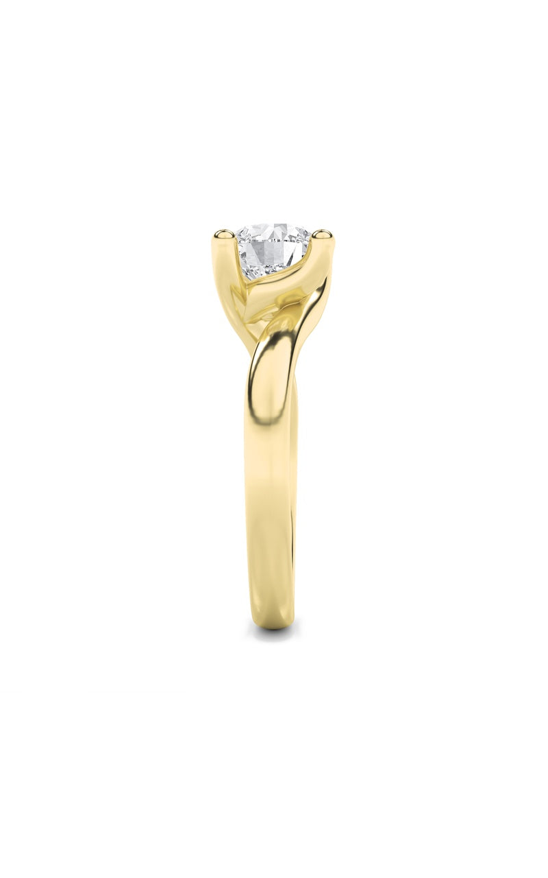 2Cttw Round Shaped Lab Grown Diamond (F/VS) Bypass Shank Engagement Ring in 14K Gold