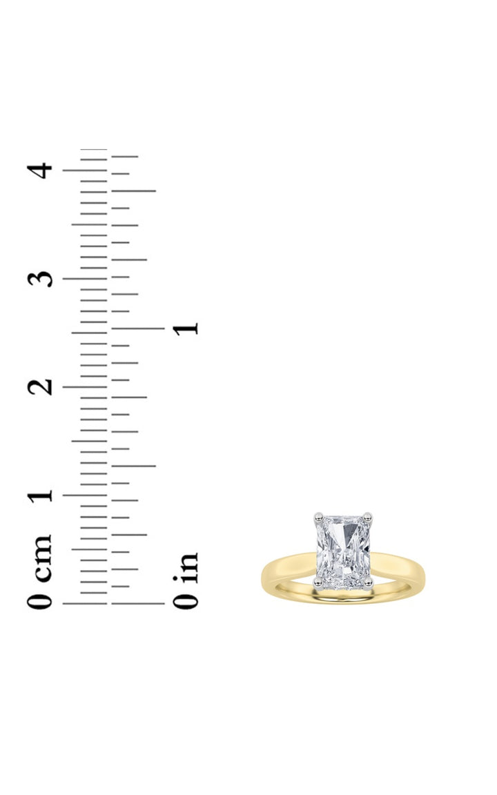1.5Cttw Radiant Shaped Lab Grown Diamond (F/VVS) Hidden Halo Cathedral Shank Engagement Ring in 14KGold