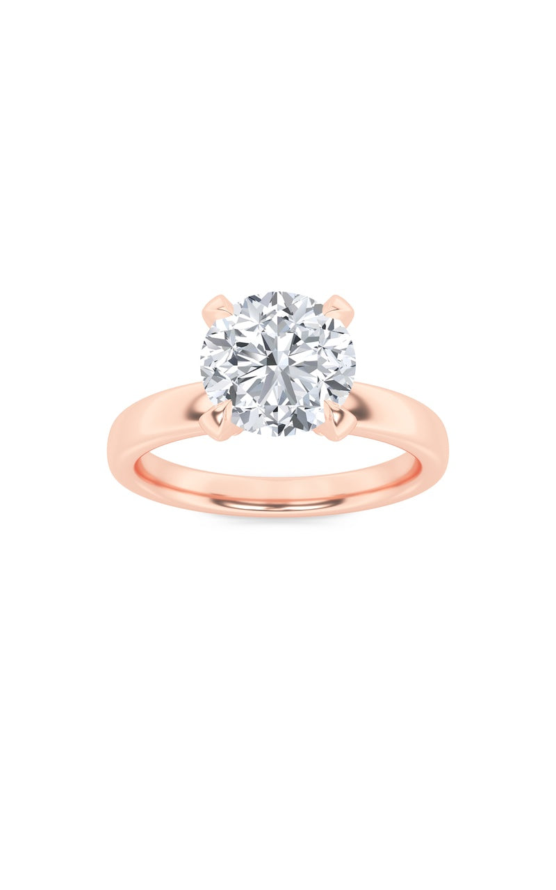 2Cttw Round Shaped Lab Grown Diamond (F/VS) Hidden Halo Petite Shank Ring in 14K Gold