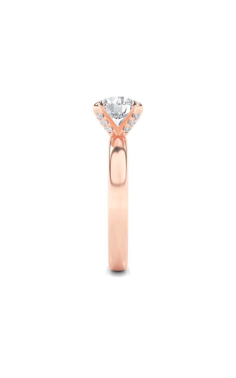 2Cttw Round Shaped Lab Grown Diamond (F/VS) Hidden Halo Petite Shank Ring in 14K Gold