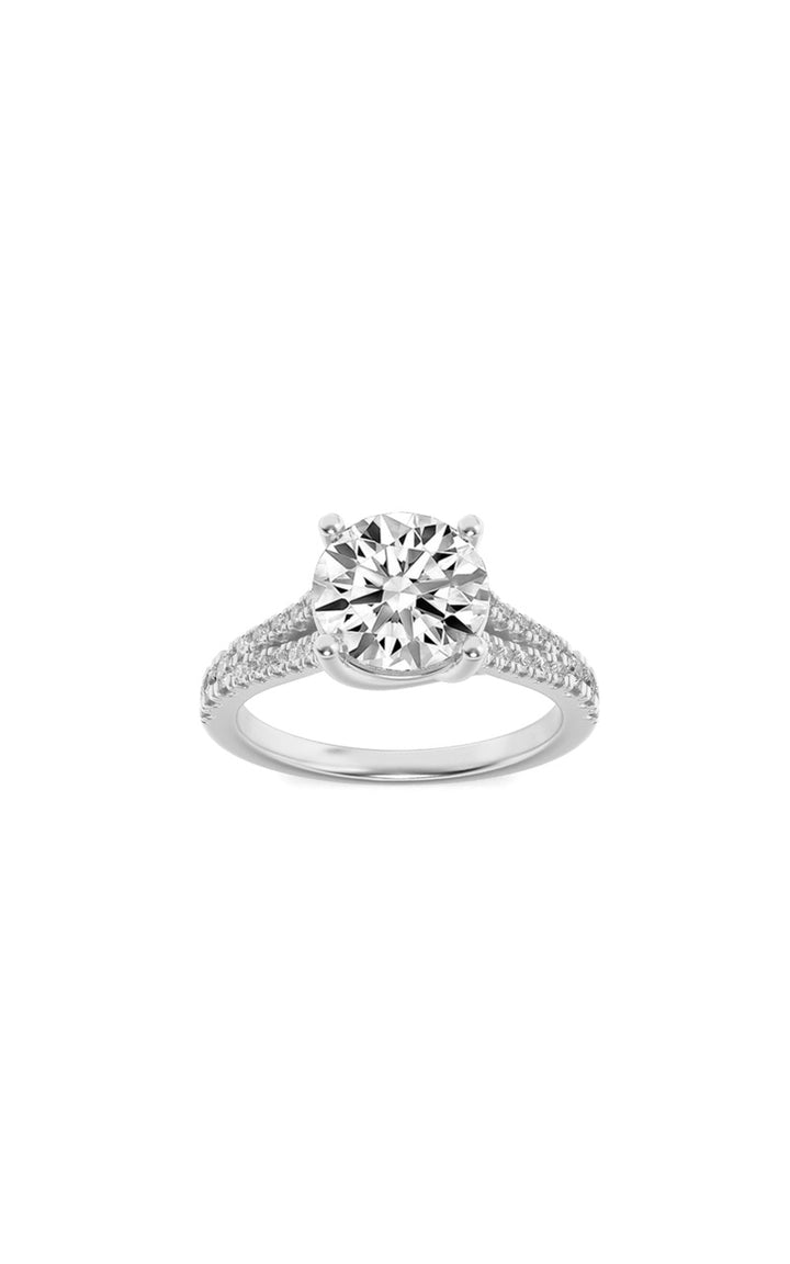 2Cttw Round Shaped Lab Grown Diamond (F/VS) SplitShank Trellis Engagement Ring in 14K Gold