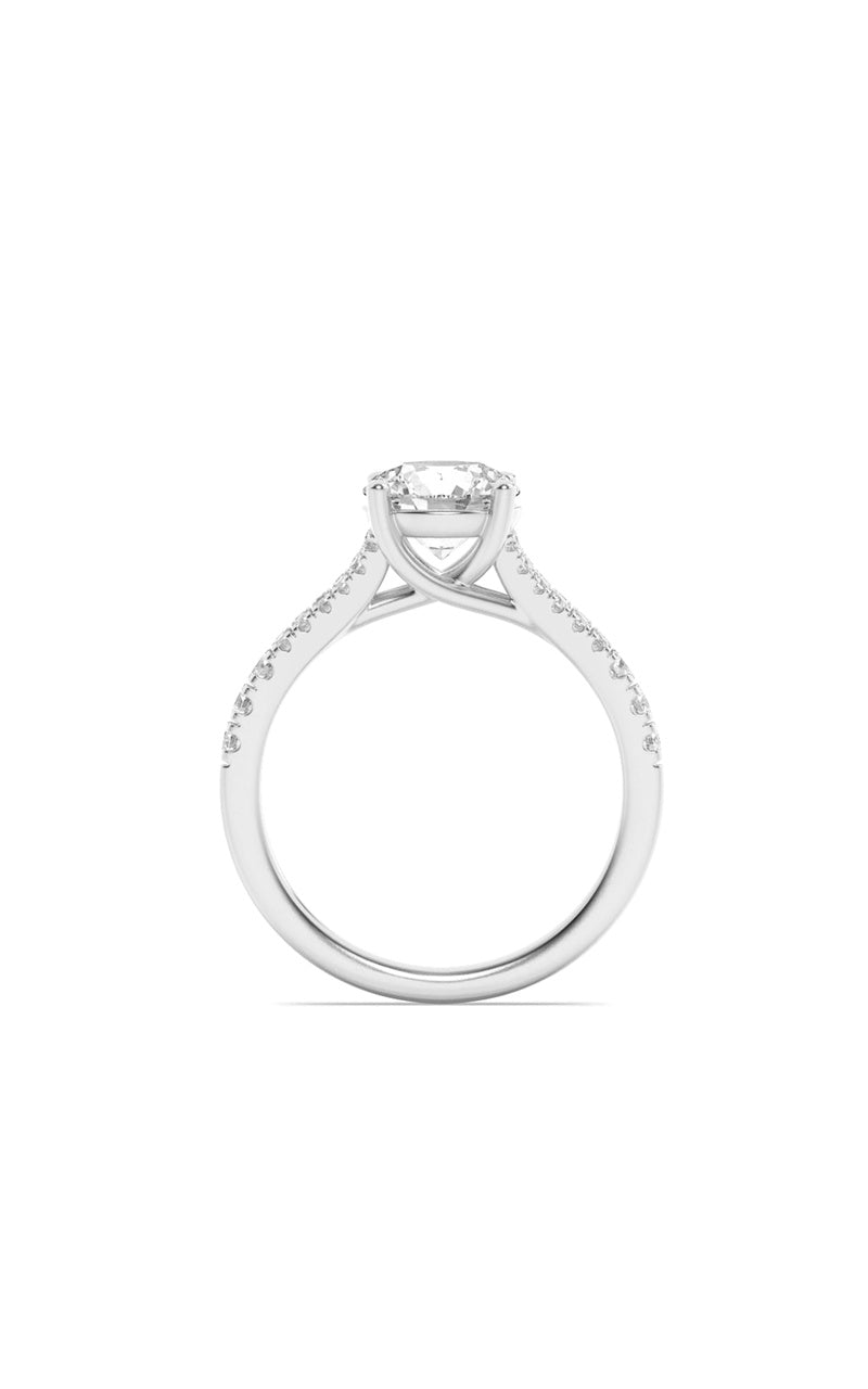 2Cttw Round Shaped Lab Grown Diamond (F/VS) Split Shank Trellis Engagement Ring in 14K Gold