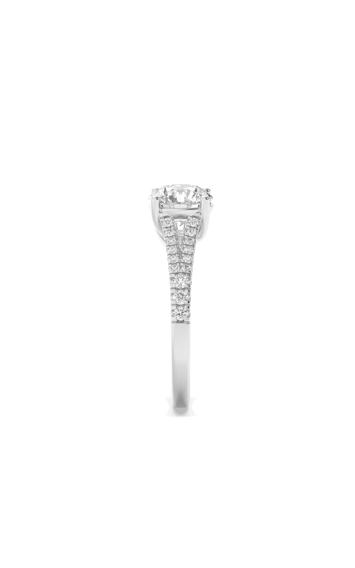 2Cttw Round Shaped Lab Grown Diamond (F/VS) SplitShank Trellis Engagement Ring in 14K Gold