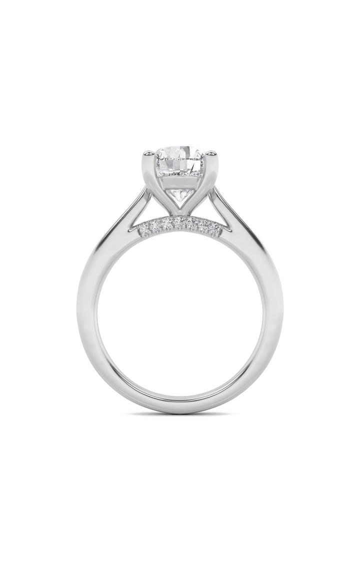 2Cttw Round Shaped Lab Grown Diamond (G/VS) Accented Enagement Ring in 14K Gold