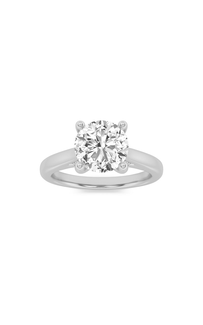 2CTW Round Shaped Lab Grown Diamond (G/VS) Accented Enagement Ring in 14K Gold