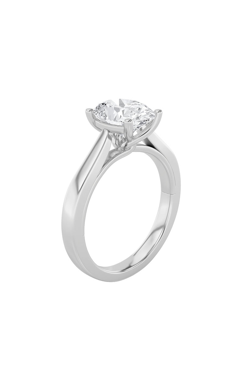 3Cttw Oval Shaped Lab Grown Diamond (G/VS) Twisted Basket Cathedral Shank Solitaire Ring in 14K Gold