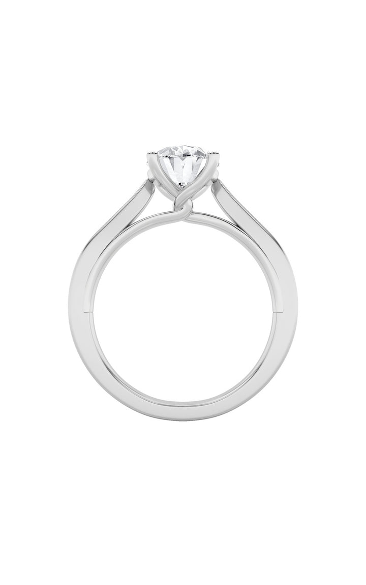 3Cttw Oval Shaped Lab Grown Diamond (G/VS) Twisted Basket Cathedral Shank Solitaire Ring in 14K Gold