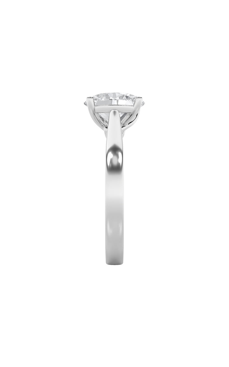 3Cttw Oval Shaped Lab Grown Diamond (G/VS) Twisted Basket Cathedral Shank Solitaire Ring in 14K Gold