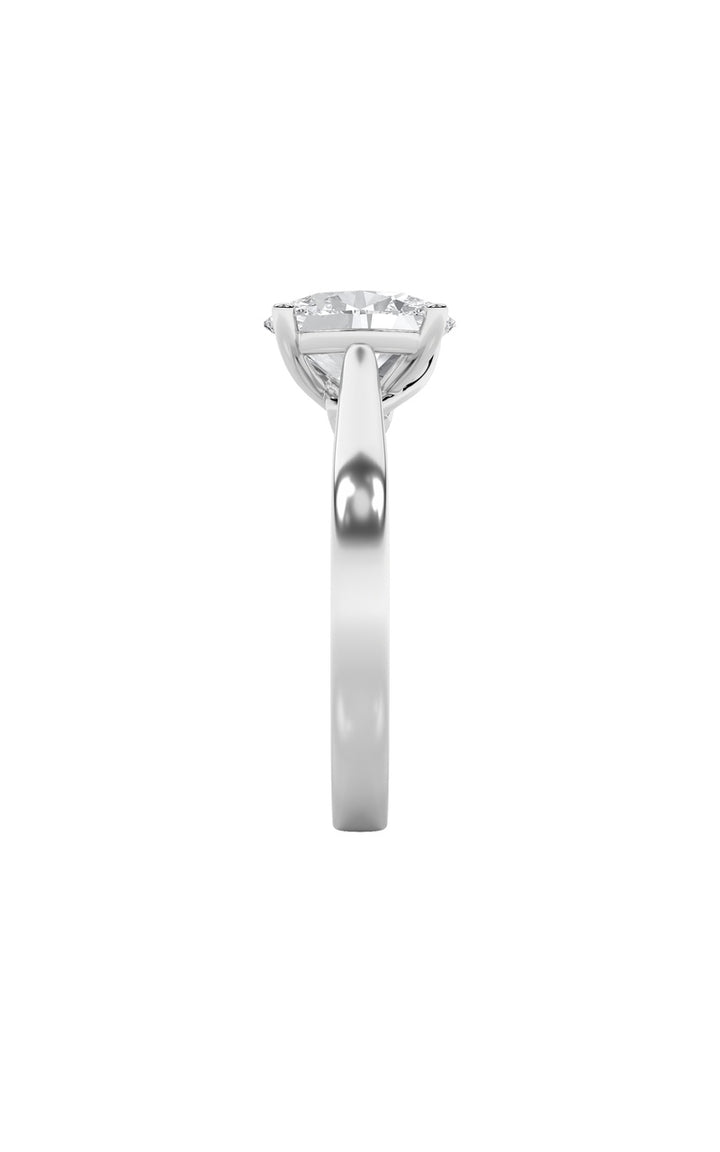 3Cttw Oval Shaped Lab Grown Diamond (G/VS) Twisted Basket Cathedral Shank Solitaire Ring in 14K Gold