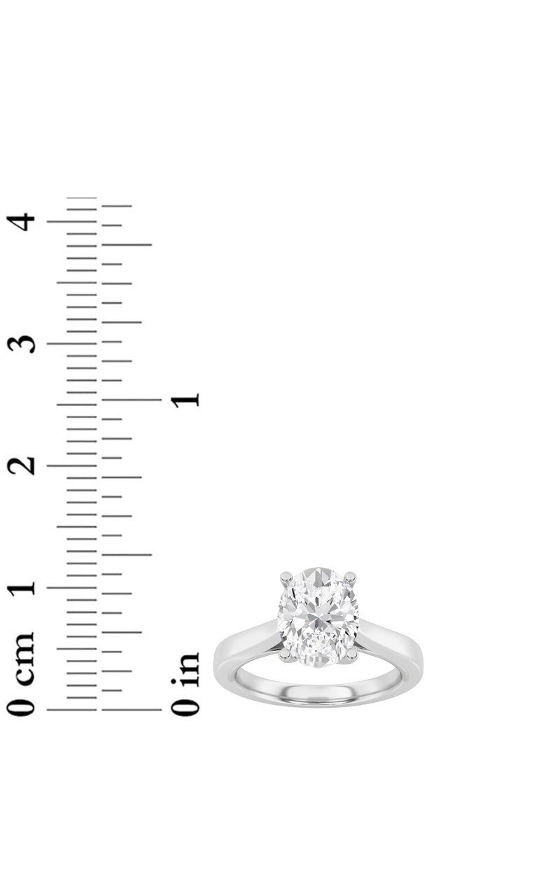 3Cttw Oval Shaped Lab Grown Diamond (G/VS) Twisted Basket Cathedral Shank Solitaire Ring in 14K Gold