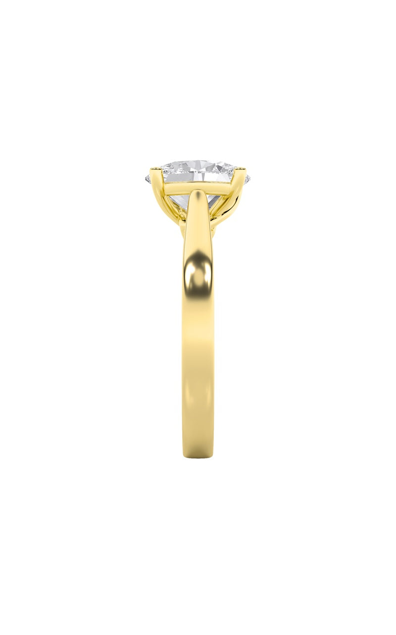3Cttw Oval Shaped Lab Grown Diamond (G/VS) Twisted Basket Cathedral Shank Solitaire Ring in 14K Gold